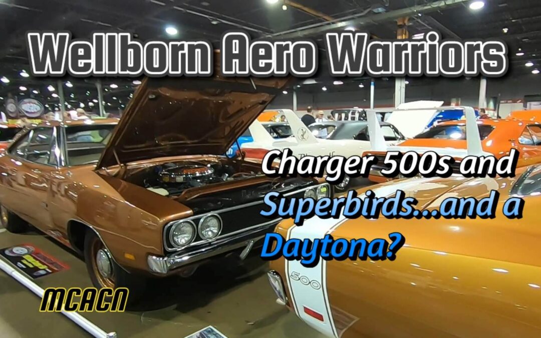 Charger 500s and Aero cars at the Wellborn display; MCACN car show