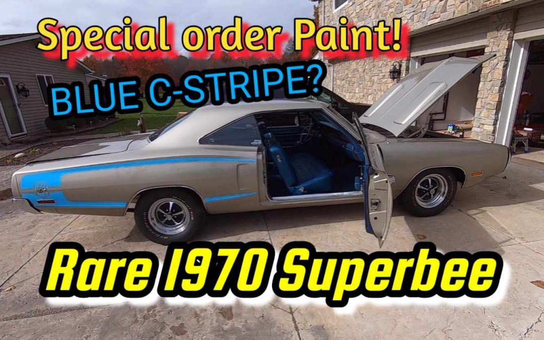 Rare 1970 Dodge Super bee with special order silver paint and blue reverse C-stripe